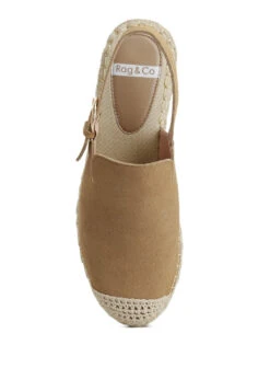 Affie Genuine Suede Slingback Strap Espadrilles -Rag & Co Tan Suede Slingback Strap Espadrilles RCSH4637 Tan 3