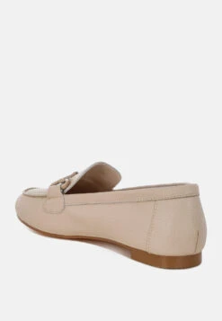 Taranis Monochromatic Horsebit Real Leather Loafers 19 Taranis Monochromatic Horsebit Real Leather Loafers -Rag & Co TaranisMonochromaticHorsebitRealLeatherLoafersRCSH5478BEIGE 9