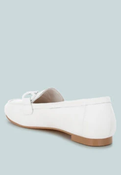 Taranis Monochromatic Horsebit Real Leather Loafers 14 Taranis Monochromatic Horsebit Real Leather Loafers -Rag & Co Taranis Monochromatic Horsebit Real Leather Loafers RCSH5478 WHITE 2 a9bc8c20 c932 4476 b1d5 25a88109dfa1