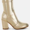 Tirana Metallic Pleather Sock Boots -Rag & Co TiranaMetallicPleatherSockBootsRCSH5207GOLD 7