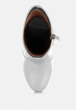 Tirana Metallic Pleather Sock Boots -Rag & Co Tirana Metallic Pleather Sock Boots RCSH5207 SILVER 6