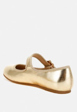 Upstage Brooch Mary Jane Ballerinas -Rag & Co UpstageBroochMaryJaneSandals RCSH4805GOLD 1