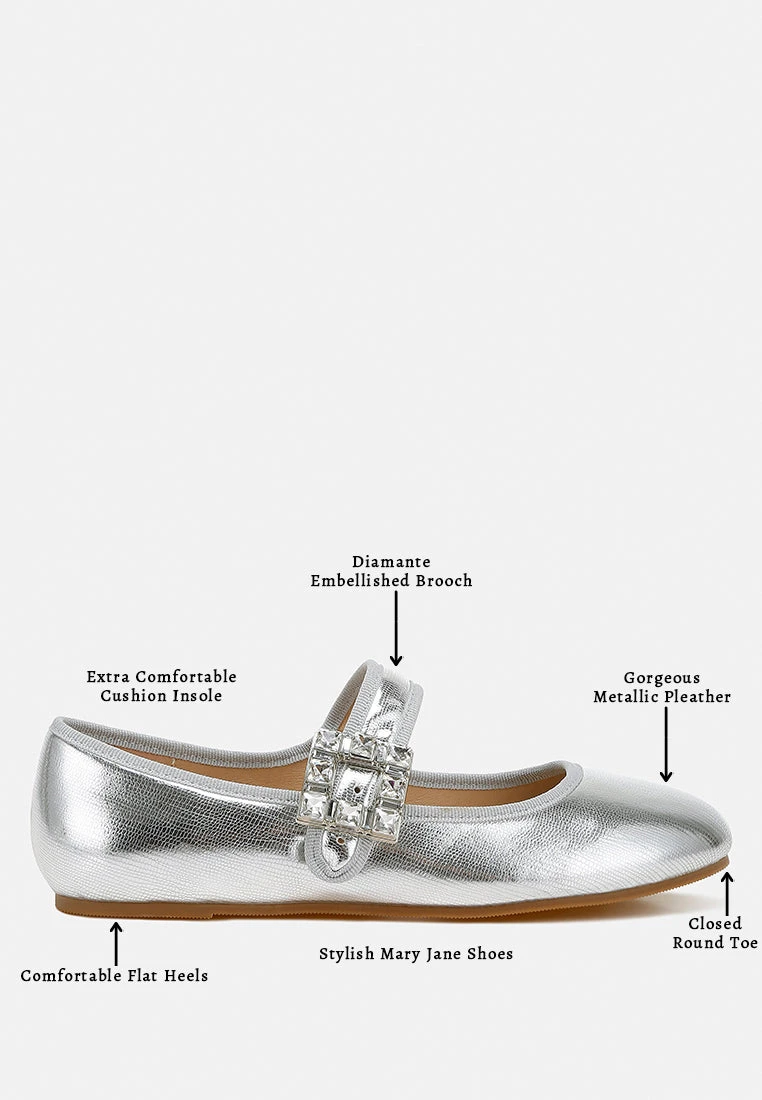 Upstage Brooch Mary Jane Ballerinas - Image 6