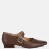 Vernis Genuine Leather Mary Jane Sandals -Rag & Co Vernis Genuine Leather Mary Jane Sandals RCSH5156 BROWN 7