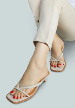 WINSLET Heeled Thong Sandal In Beige 11 WINSLET Heeled Thong Sandal In Beige -Rag & Co WINSLETHeeledThongSandalinBeige RCSH2380 Gold 6
