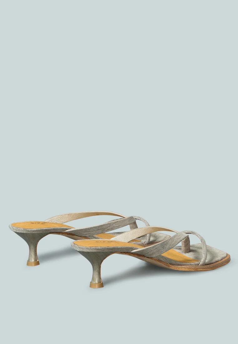 WINSLET Heeled Thong Sandal In Bronze 6 WINSLET Heeled Thong Sandal In Bronze - Image 4