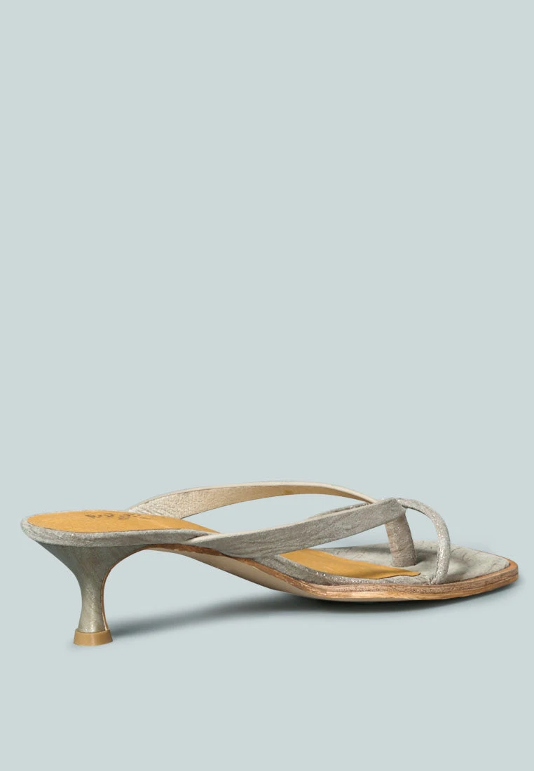 WINSLET Heeled Thong Sandal In Bronze 8 WINSLET Heeled Thong Sandal In Bronze - Image 6