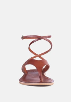 WRAP-UP Tie Around Tan Flat Sandals -Rag & Co WRAPUPTiearoundTanFlatSandals RCSH2861 Tan 5