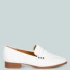 Noshiya Patent Pleather Penny Loafers -Rag & Co WingedPatentPleatherPennyLoafers RCSH4842 off white 4