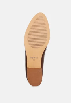 Noshiya Patent Pleather Penny Loafers -Rag & Co Winged Patent Pleather Penny Loafers RCSH4842 brown 9