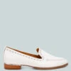 Wolferton Delicate Stud Detail Leather Loafers 1 Wolferton Delicate Stud Detail Leather Loafers -Rag & Co WolfertonDelicateStudDetailLeatherLoafers RCSH4847 offwhite 4
