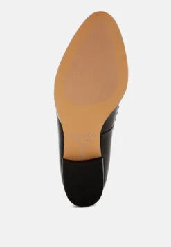 Wolferton Delicate Stud Detail Leather Loafers -Rag & Co Wolferton Delicate Stud Detail Leather Loafers RCSH4847 black 2