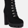 YOKO Black Fine Suede Quilted Ankle Boots -Rag & Co YOKOBlackFineSuedeQuiltedAnkleBoots RCSH3885 Black 6