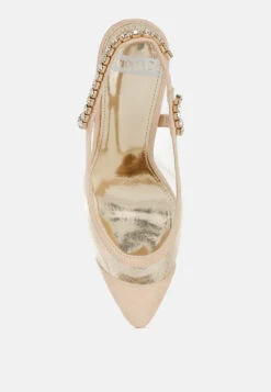 Yaga Stiletto Heel Slingback Sandals -Rag & Co YagaStilettoHeelSlingbackSandalsRCSH5365BEIGE 2