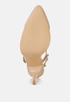 Yaga Stiletto Heel Slingback Sandals -Rag & Co YagaStilettoHeelSlingbackSandalsRCSH5365BEIGE 3