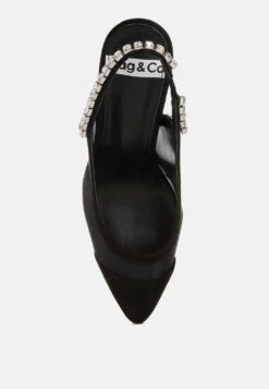 Yaga Stiletto Heel Slingback Sandals -Rag & Co Yaga Stiletto Heel Slingback Sandals RCSH5365 BLACK 2
