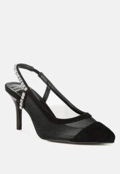 Yaga Stiletto Heel Slingback Sandals -Rag & Co Yaga Stiletto Heel Slingback Sandals RCSH5365 BLACK 6