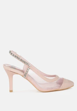 Yaga Stiletto Heel Slingback Sandals -Rag & Co Yaga Stiletto Heel Slingback Sandals RCSH5365 PINK 5
