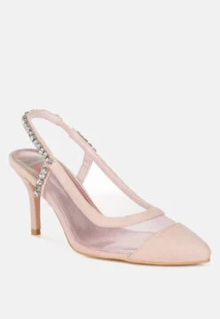 Yaga Stiletto Heel Slingback Sandals -Rag & Co Yaga Stiletto Heel Slingback Sandals RCSH5365 PINK 6