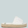 Yakna Pearl Embellished Woven Flats 1 Yakna Pearl Embellished Woven Flats -Rag & Co YaknaPearlEmbellishedWovenFlatsRCSH5464WHITE 6