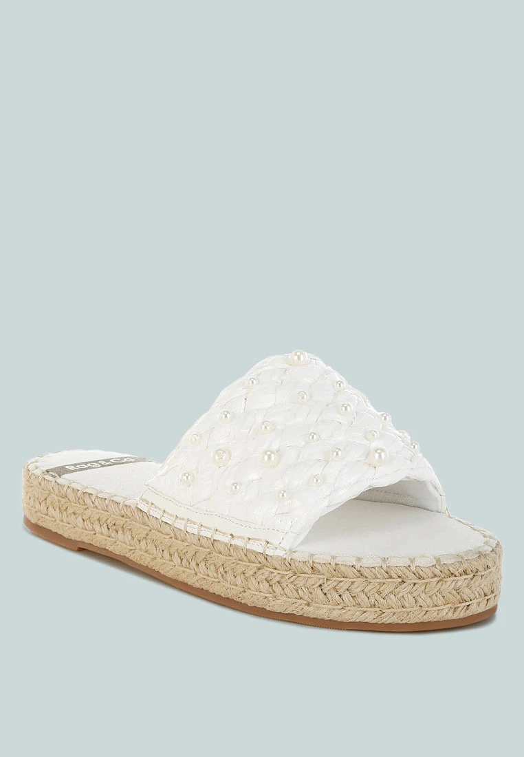 Yakna Pearl Embellished Woven Flats 4 Yakna Pearl Embellished Woven Flats - Image 2