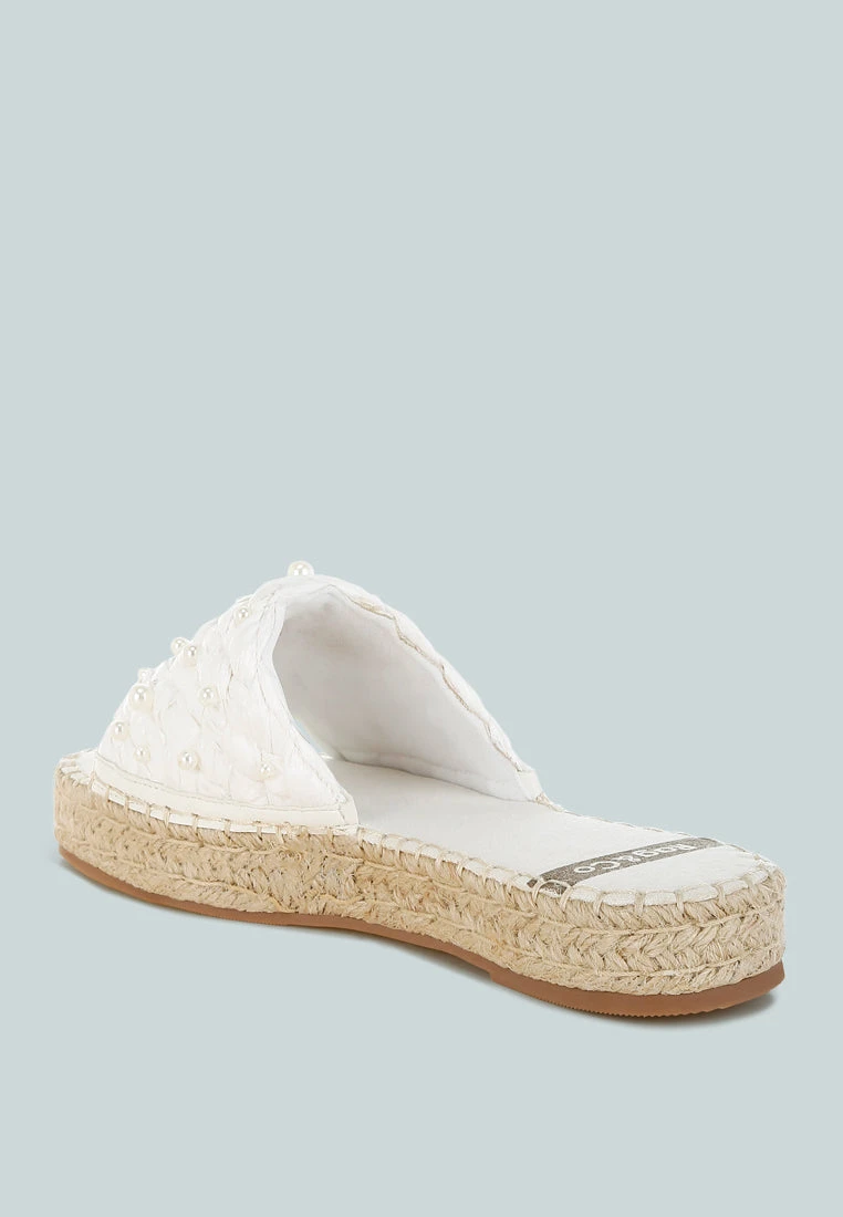 Yakna Pearl Embellished Woven Flats 5 Yakna Pearl Embellished Woven Flats - Image 3