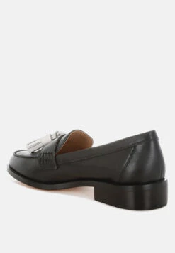 Yelena Real Leather Tassel Loafers 19 Yelena Real Leather Tassel Loafers -Rag & Co Yelena Real Leather Tassel Loafers RCSH5387 BLACK 8