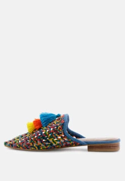 ZOOEY Colorful Woven Flat Mules -Rag & Co ZOOEYColorfulWovenFlatMules RCSH 09 Multi 4