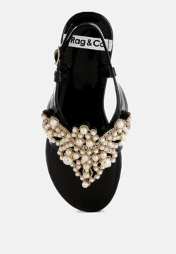 Zalata Pearl Studded Flats 10 Zalata Pearl Studded Flats -Rag & Co ZalataPearlStuddedFlatsRCSH5545BLACK 6