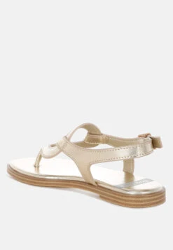 Zorad Metallic Genuine Leather Flats 8 Zorad Metallic Genuine Leather Flats -Rag & Co Zorad Metallic Genuine Leather Flats RCSH5488 GOLD 1