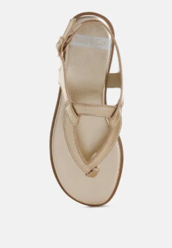 Zorad Metallic Genuine Leather Flats 9 Zorad Metallic Genuine Leather Flats -Rag & Co Zorad Metallic Genuine Leather Flats RCSH5488 GOLD 3