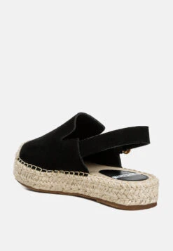 Affie Genuine Suede Slingback Strap Espadrilles -Rag & Co affiesuedeslingbackstrapespadrilles RCSH4637 black 6