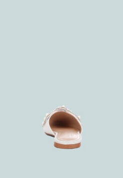ASTRE Pearl Embellished Shimmer Mules In White -Rag & Co astrepearlembellishedshimmermules RCSH3110 white 9