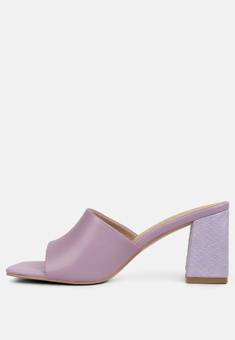 Audriana Lilac Textured Block Heel Sandals 6 Audriana Lilac Textured Block Heel Sandals - Image 4