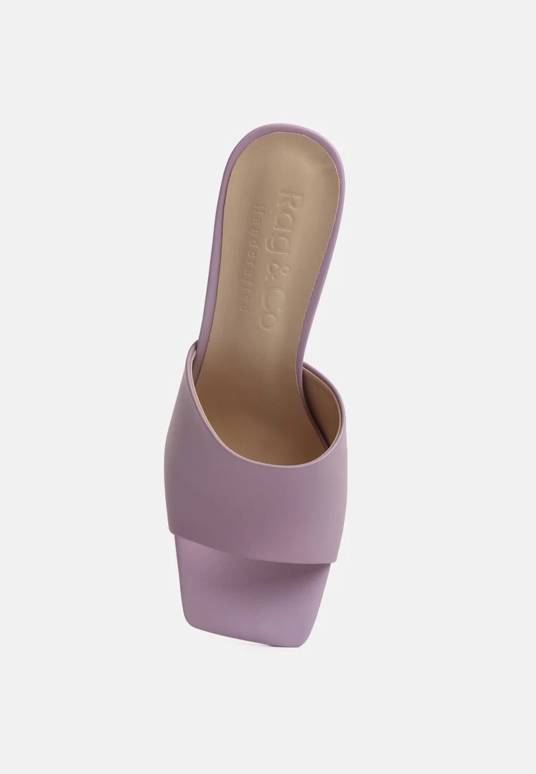 Audriana Lilac Textured Block Heel Sandals 8 Audriana Lilac Textured Block Heel Sandals - Image 6