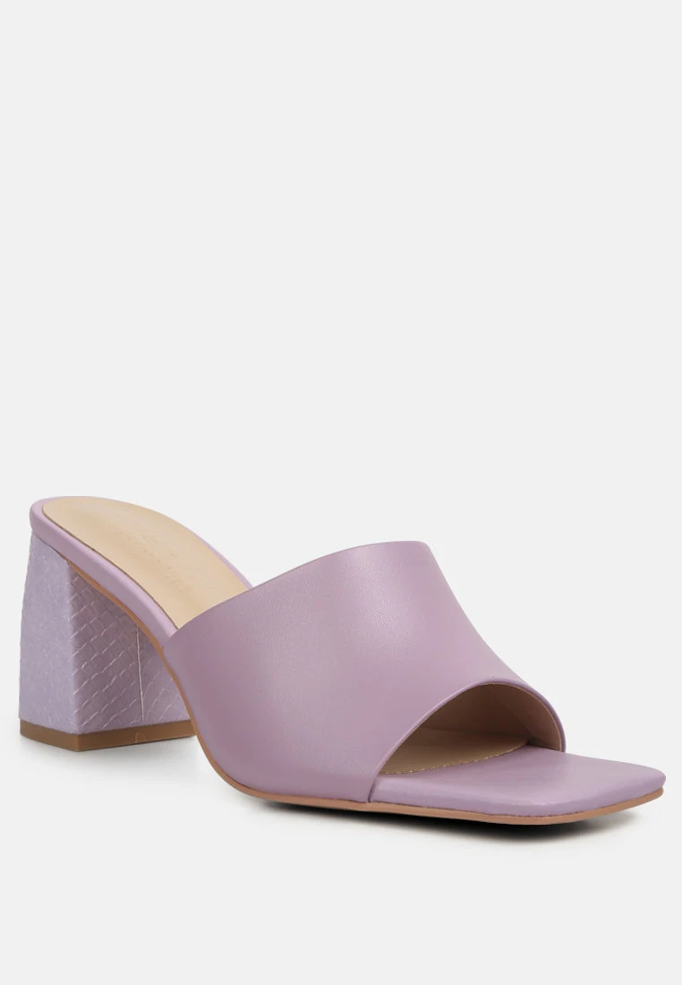 Audriana Lilac Textured Block Heel Sandals 3 Audriana Lilac Textured Block Heel Sandals