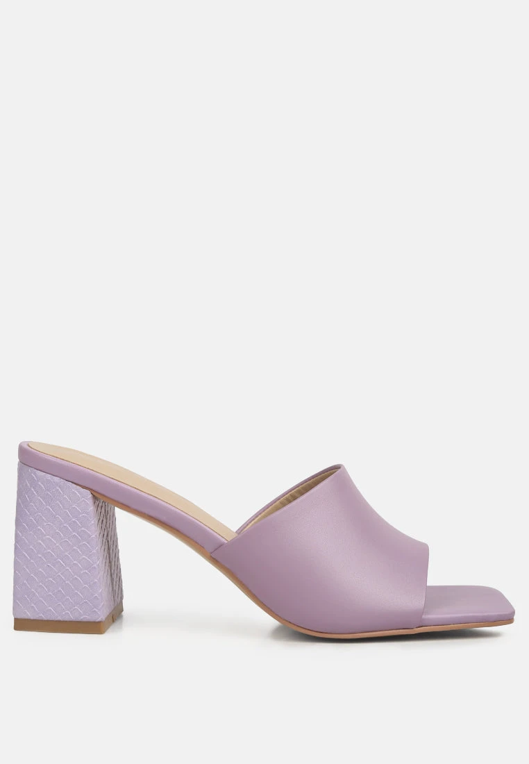 Audriana Lilac Textured Block Heel Sandals 4 Audriana Lilac Textured Block Heel Sandals - Image 2