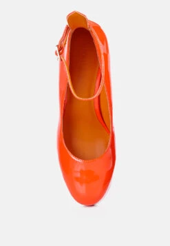 Babe-Heaven Patent Pu Sandals In Orange 13 Babe-Heaven Patent Pu Sandals In Orange -Rag & Co babeheavenpatentpumaryjanesandalsinOrange RCSH3300Orange 2