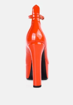 Babe-Heaven Patent Pu Sandals In Orange 12 Babe-Heaven Patent Pu Sandals In Orange -Rag & Co babeheavenpatentpumaryjanesandalsinOrange RCSH3300Orange 3