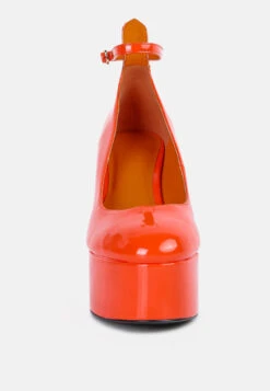 Babe-Heaven Patent Pu Sandals In Orange 10 Babe-Heaven Patent Pu Sandals In Orange -Rag & Co babeheavenpatentpumaryjanesandalsinOrange RCSH3300Orange 4