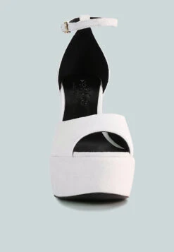 BEATY White Rhinestones High Block Heeled Sandals 10 BEATY White Rhinestones High Block Heeled Sandals -Rag & Co beatyhighblockheeleddiamantestudsandals RCHS3245 White 7