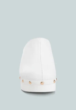 Benji Recycled Leather Clogs -Rag & Co benjirecycledleatherclogs RCSH4774R white 5