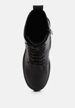 Carmac High Ankle Platform Boots In Black -Rag & Co carmachighankleplatformboots RCSH4338 black 8