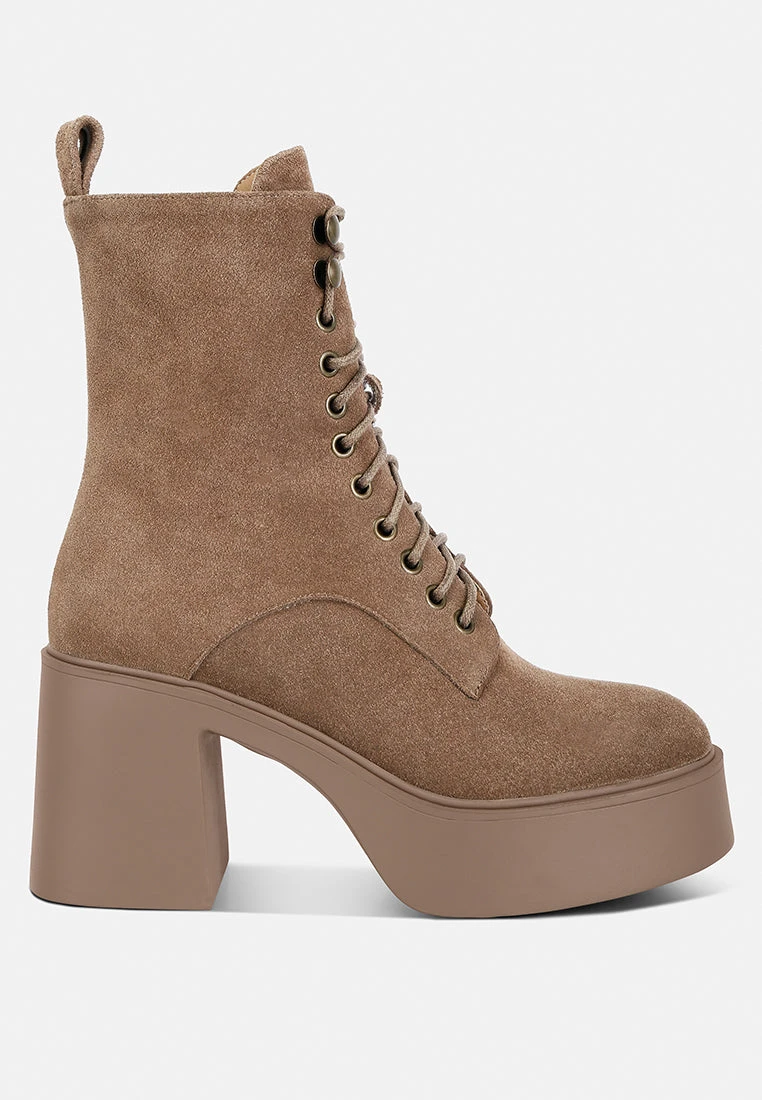 Carmac High Ankle Platform Boots In Tan 3 Carmac High Ankle Platform Boots In Tan