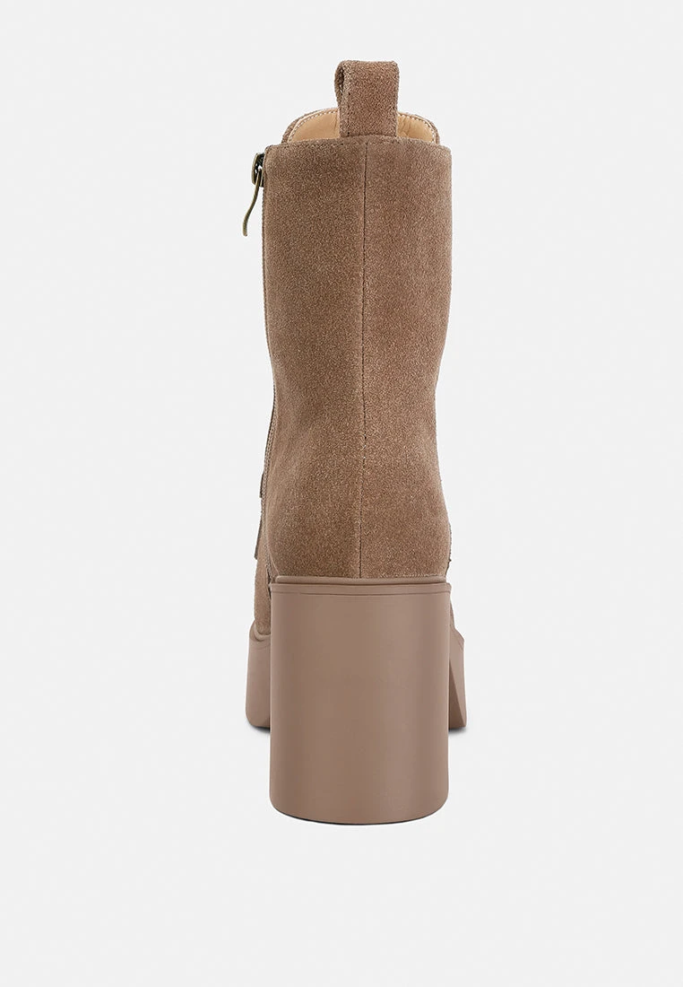 Carmac High Ankle Platform Boots In Tan 7 Carmac High Ankle Platform Boots In Tan - Image 5
