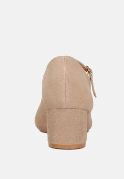 DALLIN Suede Block Heel Mary Janes In Sand -Rag & Co dallinsuedeblockheelmaryjanes RCSH4369 sand 6