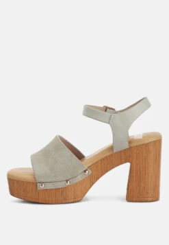 Daniela Genuine Suede Leather High Block Sandals 13 Daniela Genuine Suede Leather High Block Sandals -Rag & Co danielasuedehighblocksandals RCSH4738 beige 4