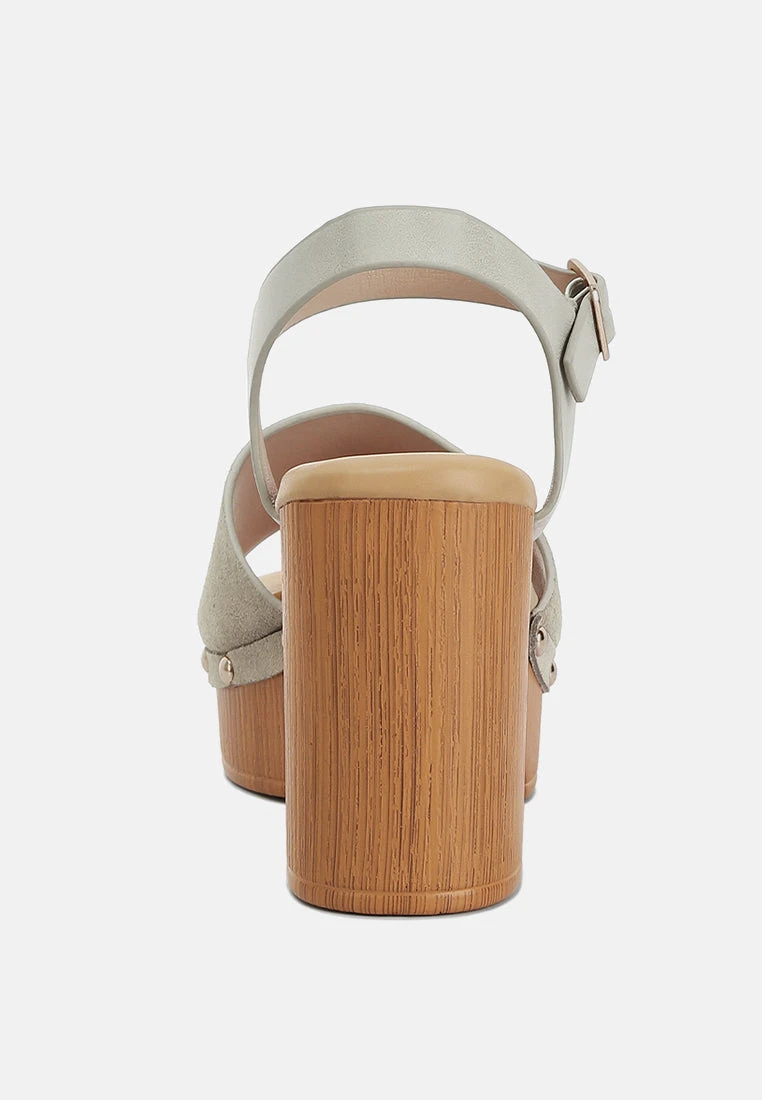 Daniela Genuine Suede Leather High Block Sandals 7 Daniela Genuine Suede Leather High Block Sandals - Image 5