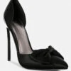 DINGLES Black Bow Embellished Satin Stiletto Sandals -Rag & Co dingleshighheeledsatinbowsandals RCSH3456 Black 4 4d0231ec c08c 4b6d 9b8e f464e1cff033