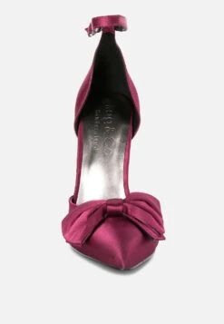 DINGLES Burgundy Bow Embellished Satin Stiletto Sandals 10 DINGLES Burgundy Bow Embellished Satin Stiletto Sandals -Rag & Co dingleshighheeledsatinbowsandals RCSH3456 Burgudy 3 55a5ab22 33d5 4b14 b1f3 19d3daada32b